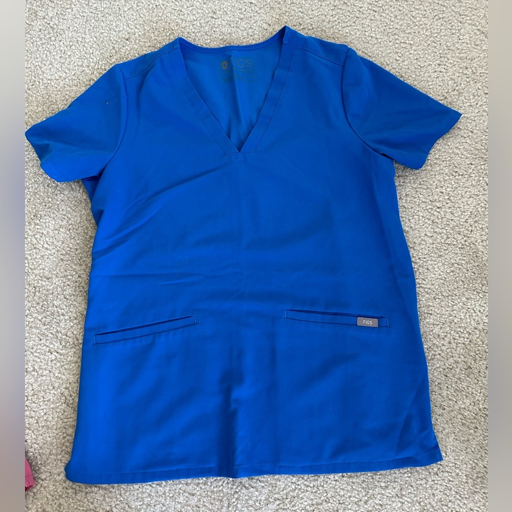 Figs Blue scrub top